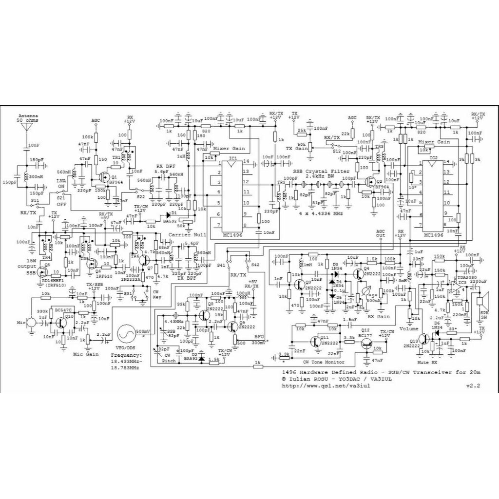 Rumahleha Pcb Radio Hf Ssb Mc1496, Exiter Transceiver Ssb Pancarima