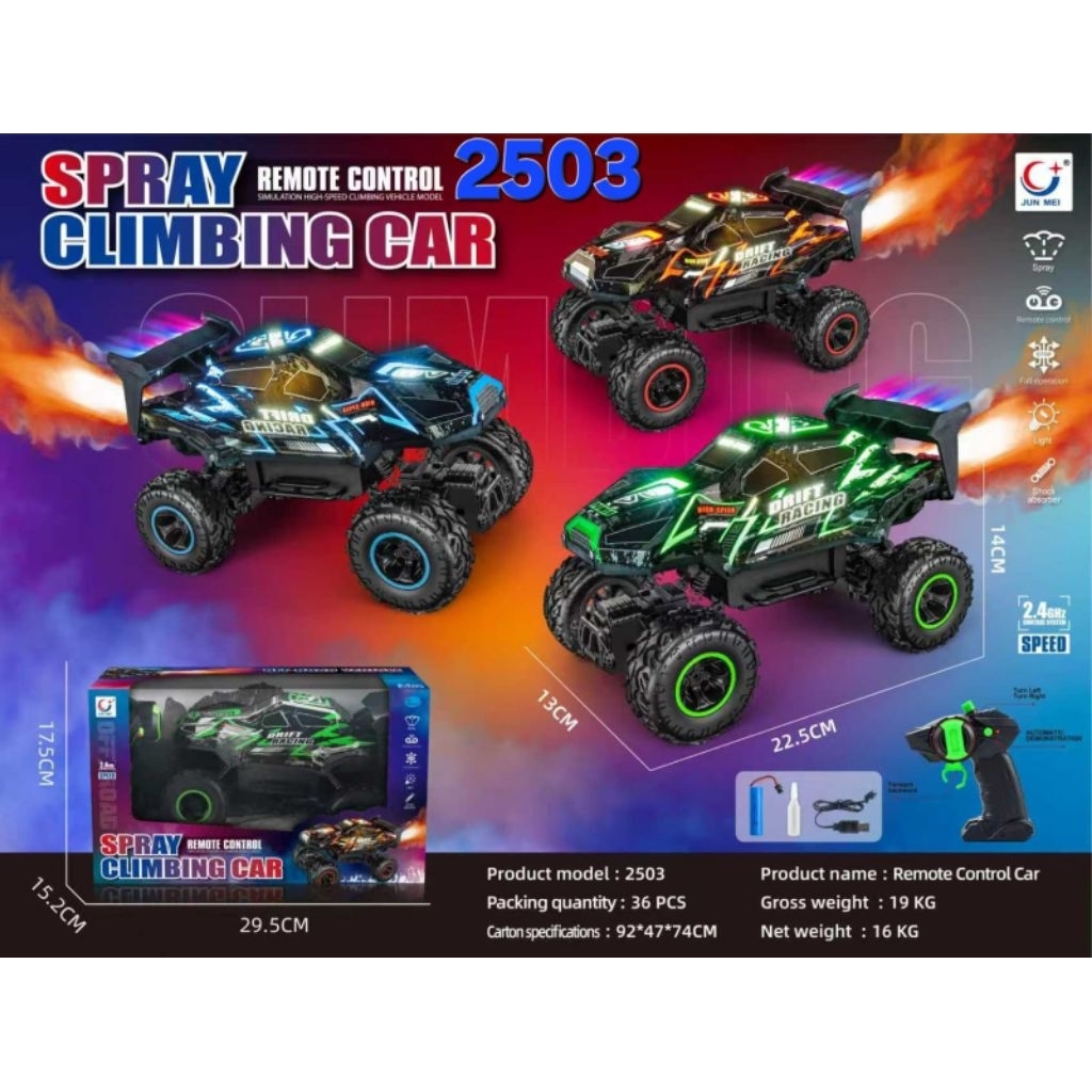 Mobil off-road remot control asap lampu