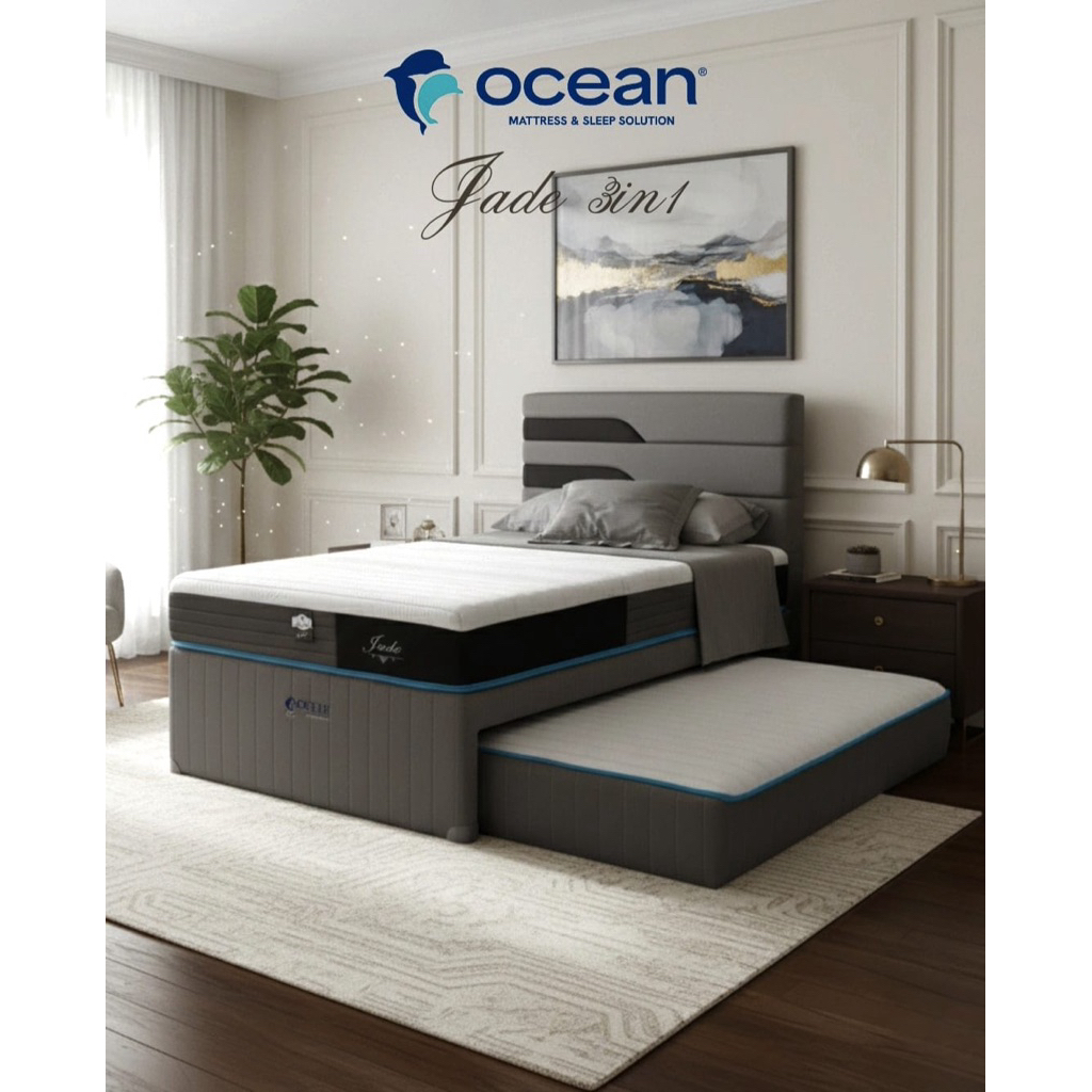 ( PRE ORDER ) OCEAN 3 IN 1 OCEAN SPRINGBED JADE 120 x 200