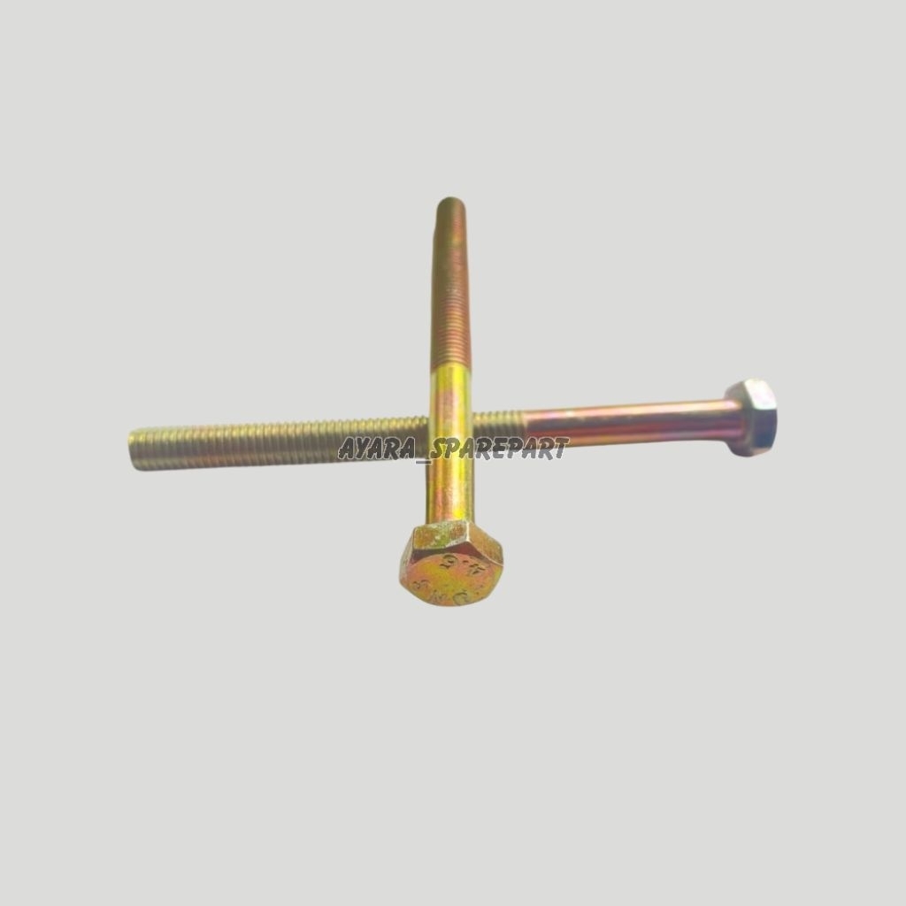 Baut Mur Kuning M8 - Kepala Kunci 12mm, Drat 1.25, Berbagai Panjang