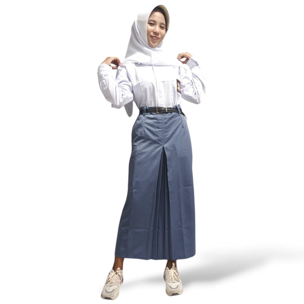 ROK SPAN BELAH SATU SEKOLAH SMP SMA SMK WARNA ABU COKLAT HITAM PUTIH BIRU