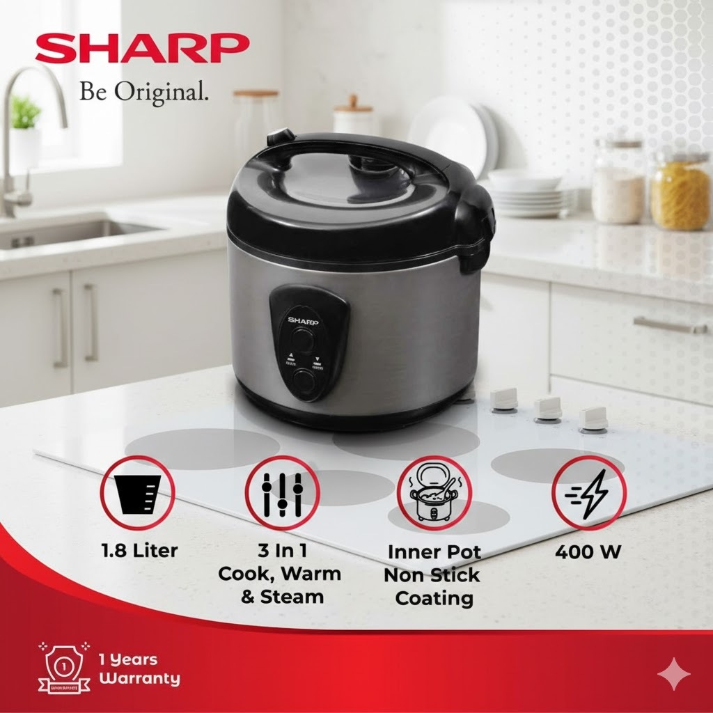 Magic Com Sharp KS-N18 Rice Cooker 1,8Liter Penanak Nasi Original Bergaransi Resmi