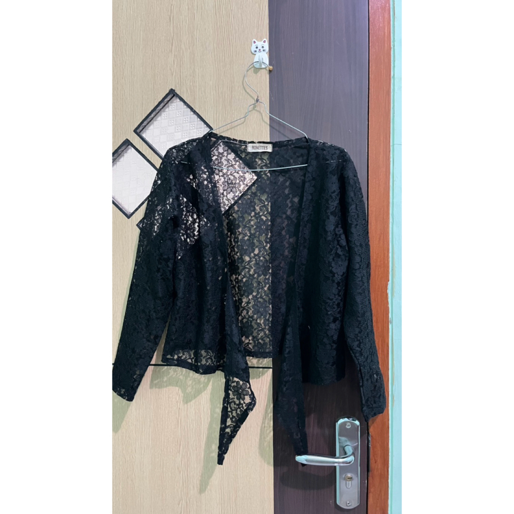 OUTER BROKAT BLACK | OUTER WANITA | BROKAT OUTER
