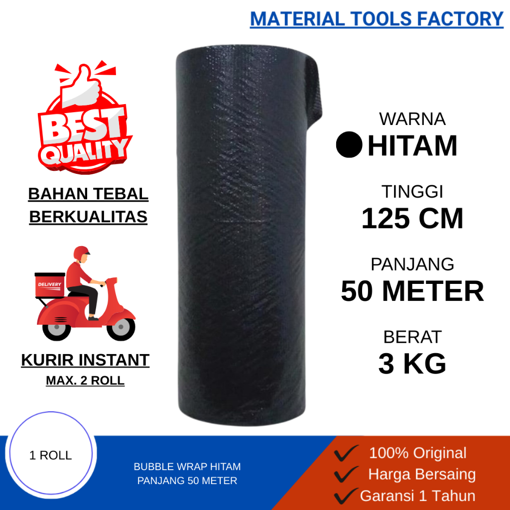 BUBBLE WRAP - BUBBLE WRAP HITAM - BUBBLE WRAP HITAM 50 METER - BUBBLE WRAP ROLL