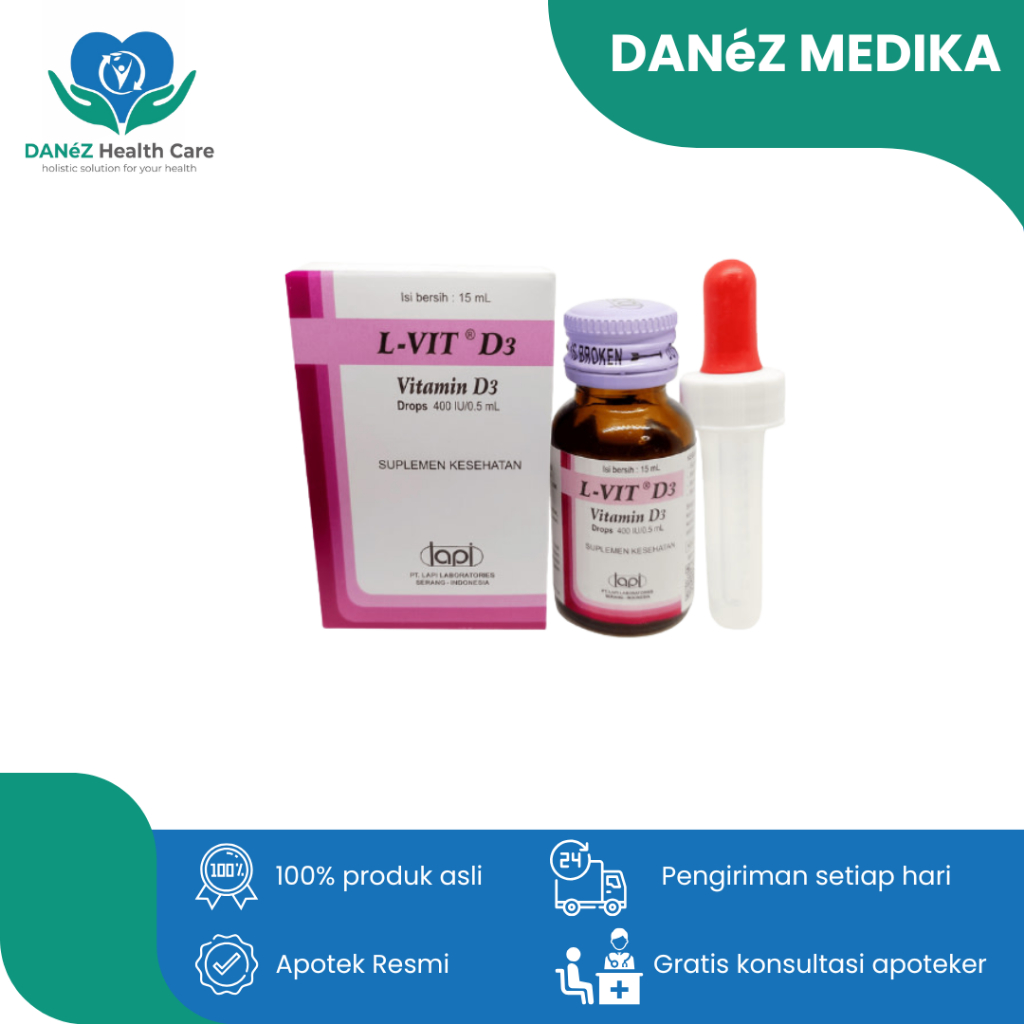L-VIT D3 LAPI DROPS 15ml UNTUK MEMBANTU MEMELIHARA KESEHATAN TULANG