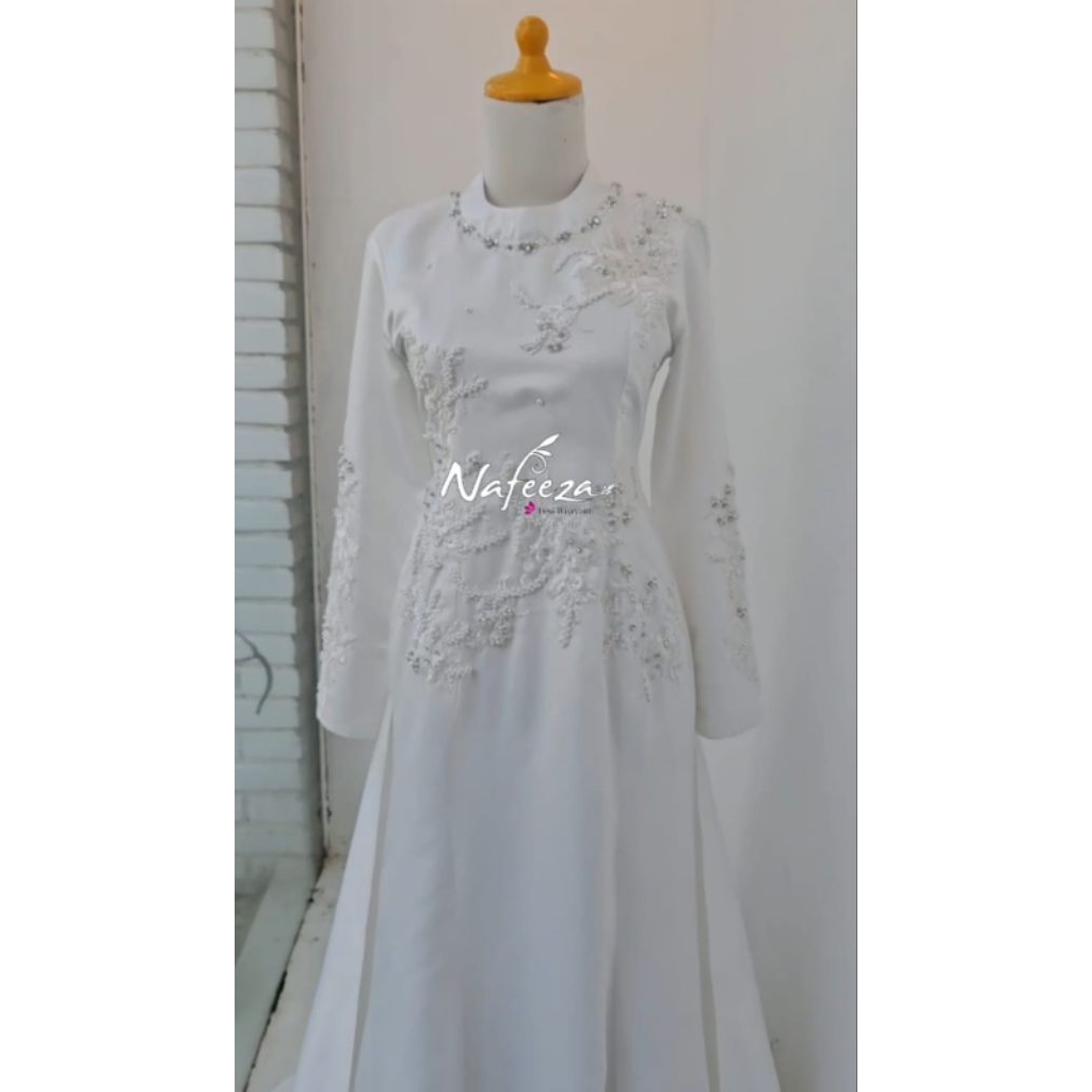 Gaun Pengantin Baju Pernikahan Gaun Wedding Dress Gamis Pesta Mewah Brokat Payet