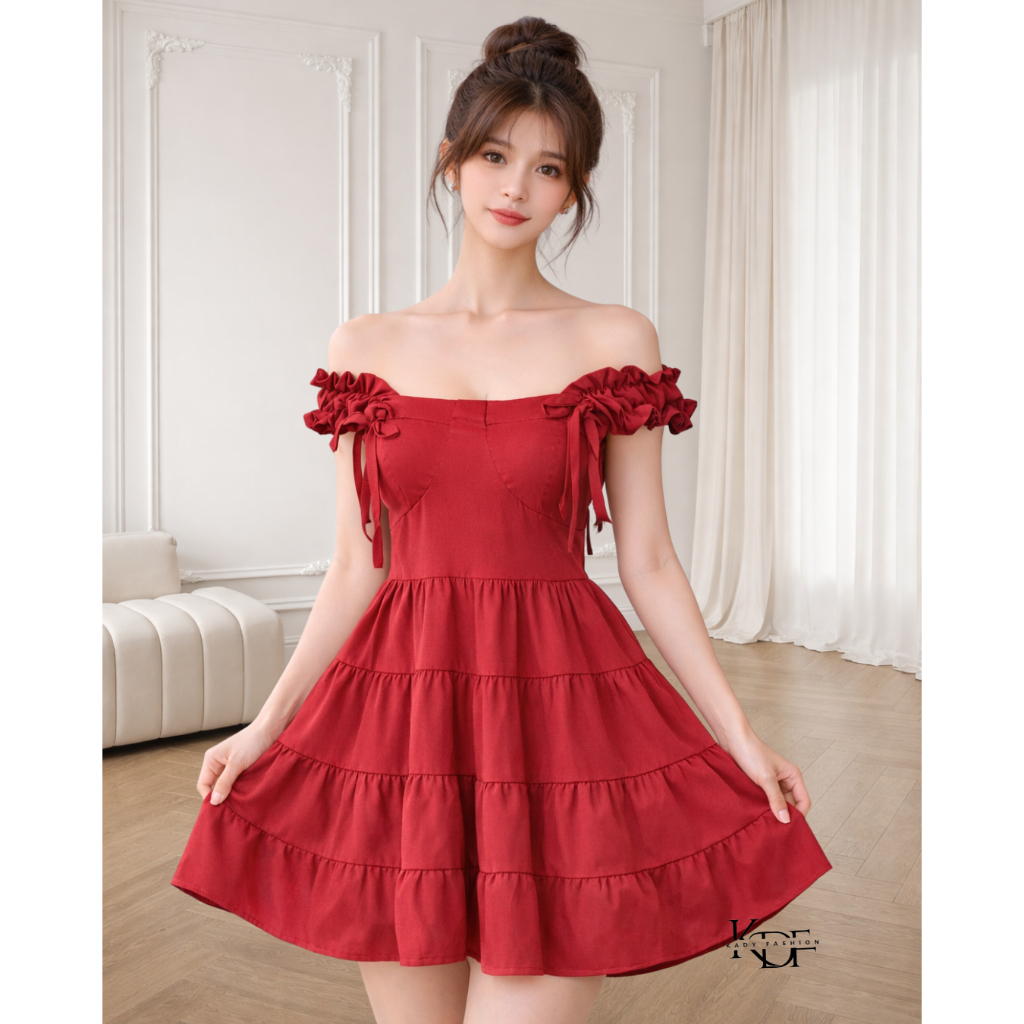 KDF - Minji Dress | Midi Dress Putih Flowery Sexy | Dress Casual Pantai | Dress Korean Wanita -00000