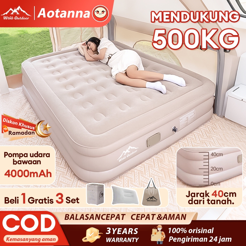 kasur angin pompa otomatis outdoor Kasur pompa lipat kasur tiup Queen kasur angin camping perjalanan