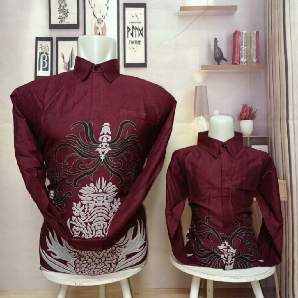 Batik merah marun BURGUNDI Bahan katun premium SOTANG marun