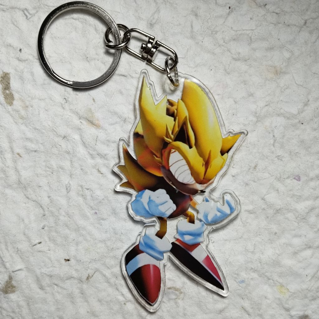 ganci Fleetway Sonic Super Sonic keychain gantungan kunci Super Sonic