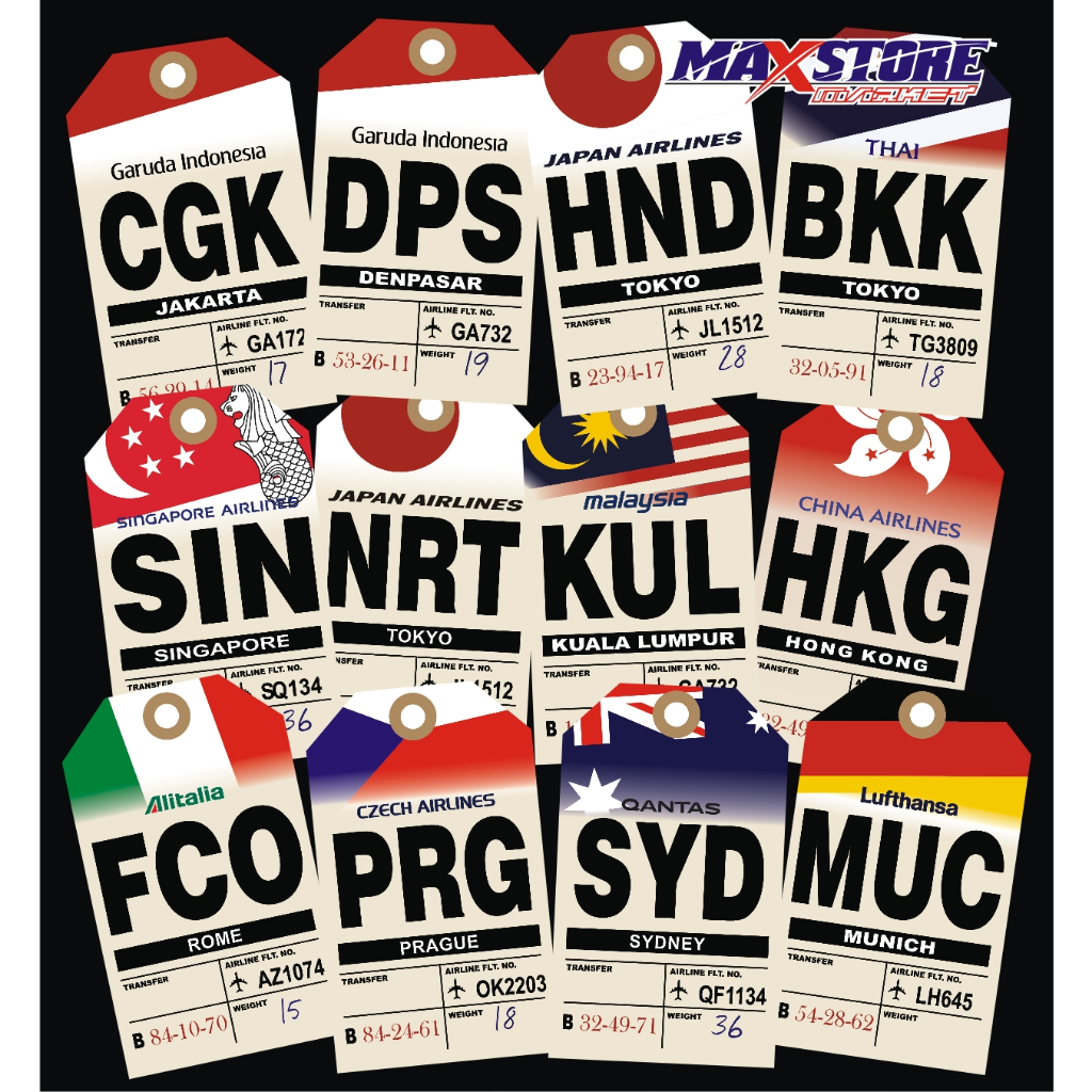 boarding pass sticker / sticker koper boardingpass / travel sticker / travel sticker pack / boarding