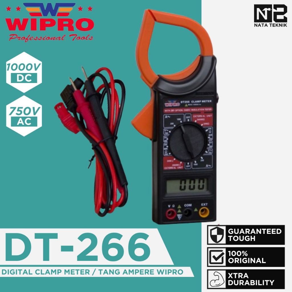 WIPRO DT-266 Digital Clamp Meter - Tang Ampere Digital WIPRO DT 266
