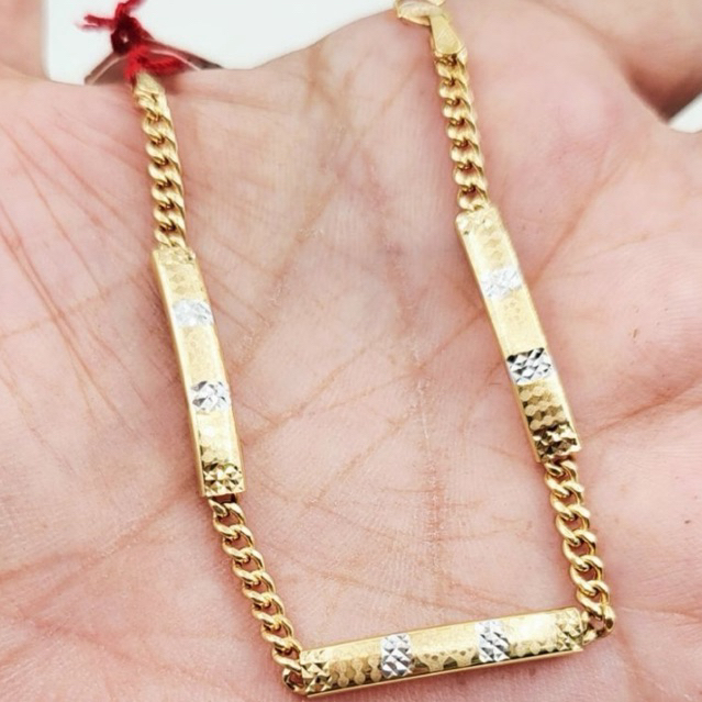 Gelang Anak Emas Asli Rantai plat Gold 16k