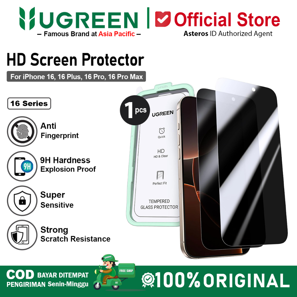 UGREEN Tempered Glass Anti Spy For iPhone 16 16 Plus 16 Pro 16 Pro Max HD Screen Protector