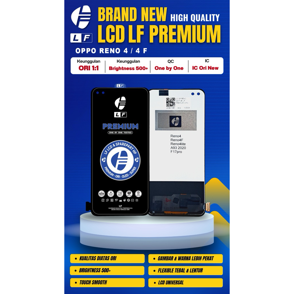 LCD LF Premium Oppo Reno 4 Reno 4F Reno 4 Lite A93 2020 F17 Pro Touchscreen Fullset