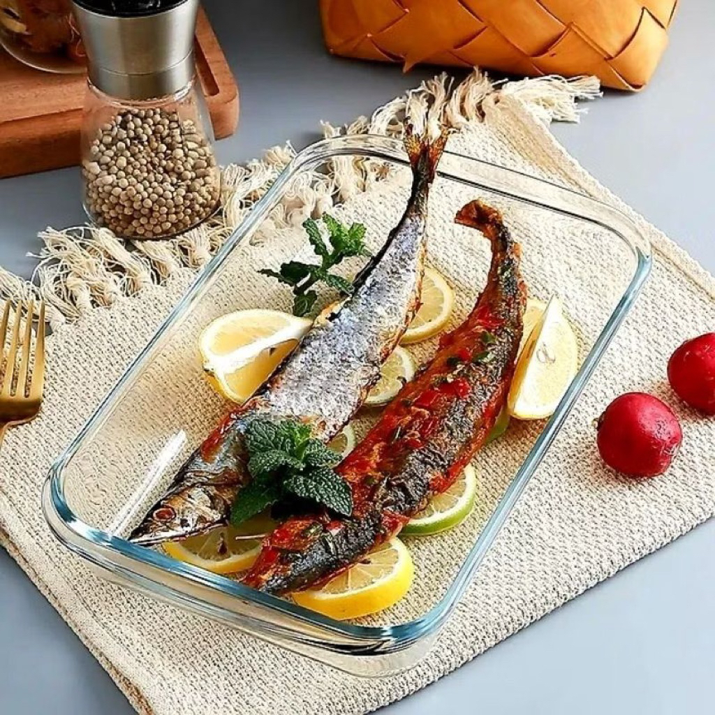 Jual piring saji kaca borosilicate besar