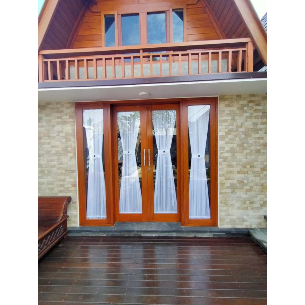 Satu set komplit gorden jendela model kupu kupu ikat pita tengah minimalis/hordeng spiral/tirai kaca