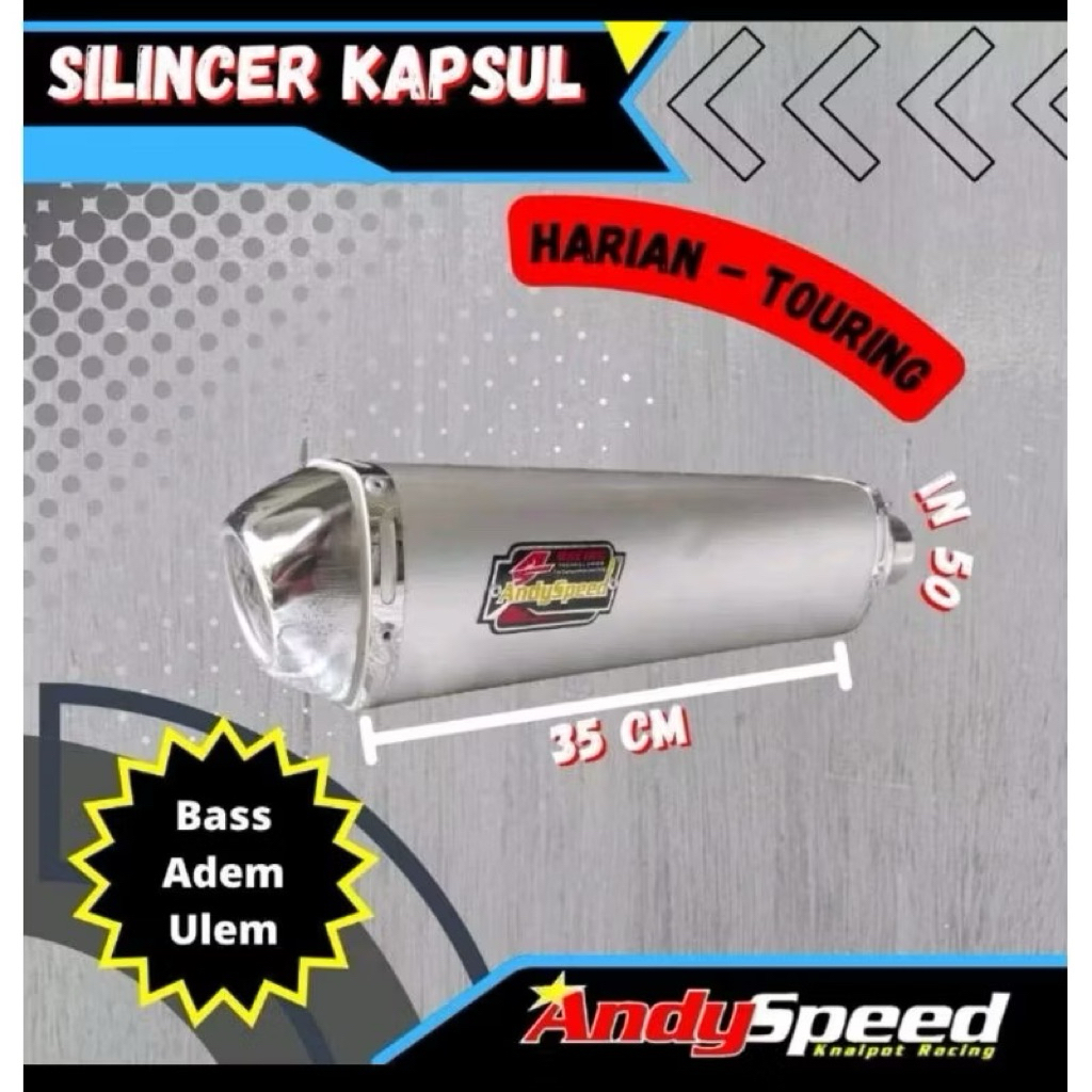 Silincer Kapsul Almunium Andy Speed Surabaya Original
