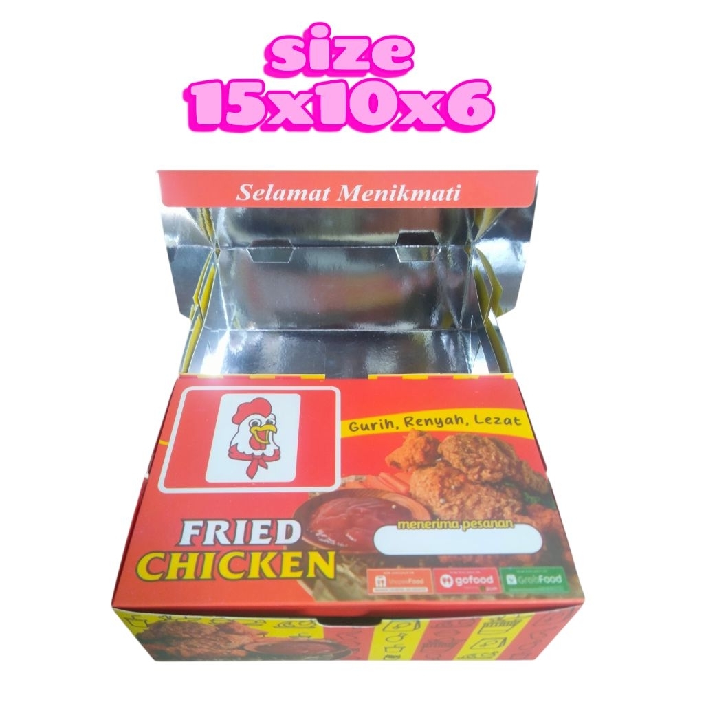 Paper Lunch Box Ayam Geprek Celup 100 pcs Ivory KFC Dus Makanan Kotak KFC