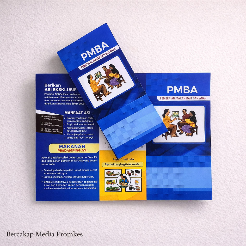 Leaflet / Brosur Pemberian Makanan Bayi dan Anak, Makanan Sehat Balita, PMBA
