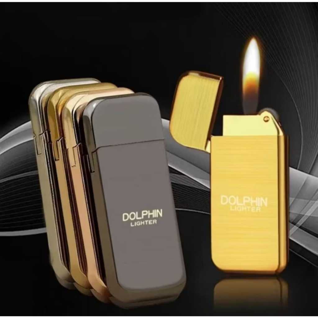 Korek Api Kecil, Tipis & Simple Dolphin Isi Ulang Gas / Korek Api Mini Isi Ulang