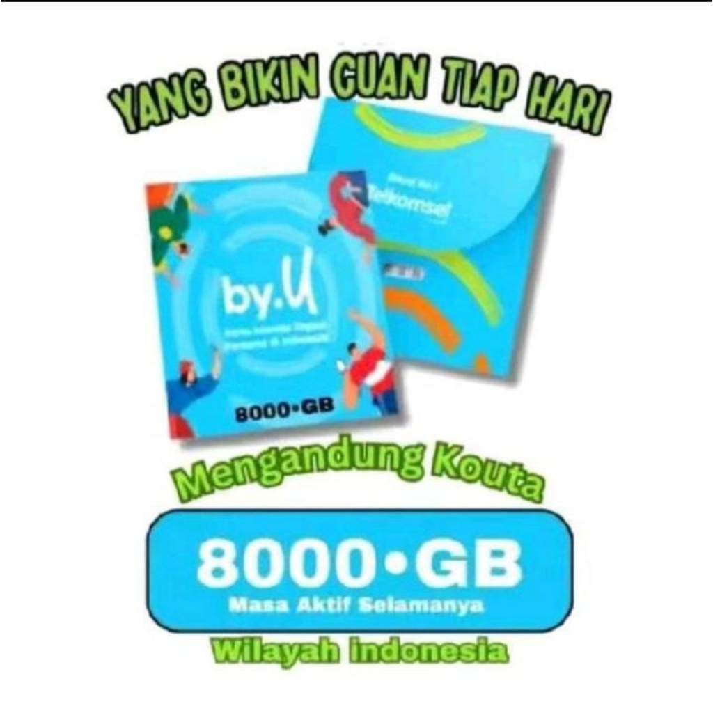 promo nomor cantik telkomsel by.u nomor cantik 10 digit bonus Kouta 8000GB