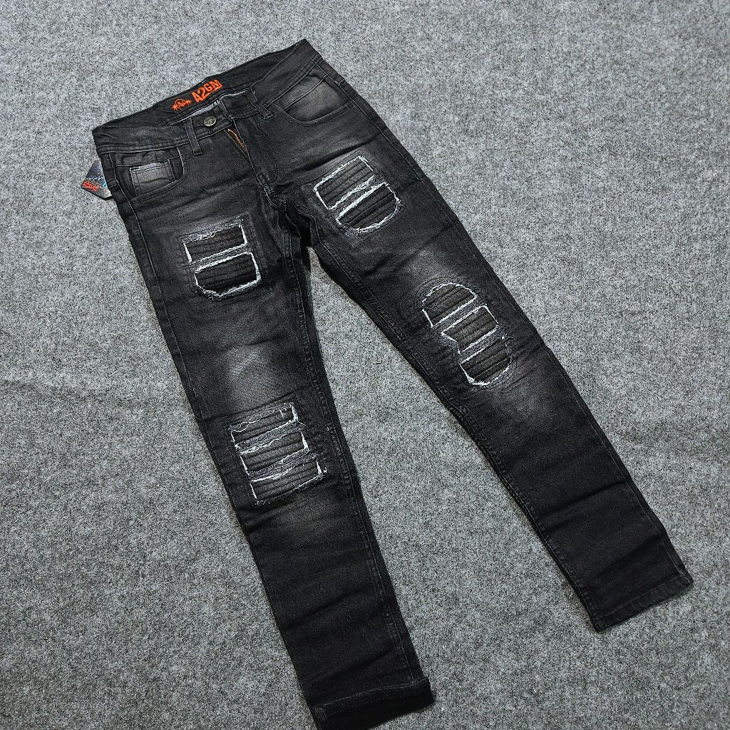 jeans panjang pria model sobek biker rucas pensil