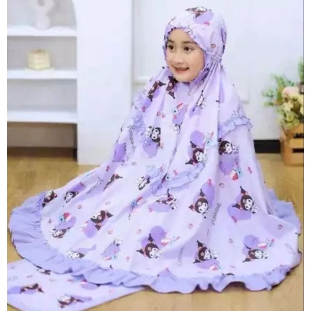 COD Mukenah Anak Perempuan Motif Karakter Lucu, bahan adem nyaman di pakai