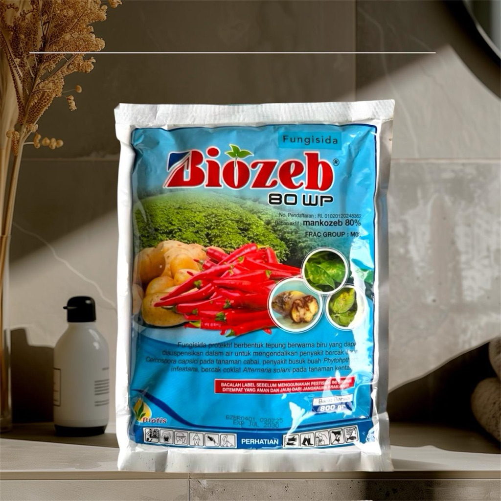 Fungisida Biozeb 80 wp Warna Biru 800 gram Fungisida perlindungan jamur tanaman