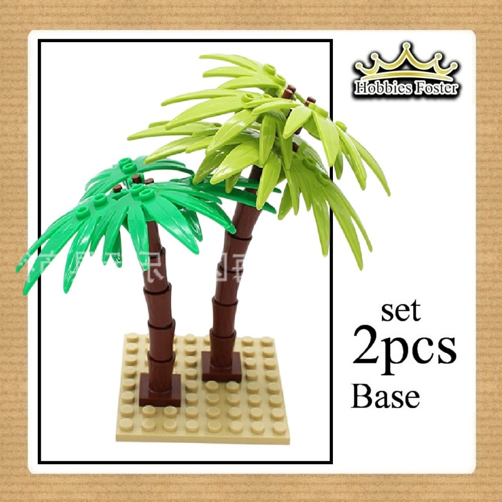 HF Brick POHON Kelapa / COCONUT Tree - SEPASANG - Aksesoris Diorama Mainan Miniatur Tanaman