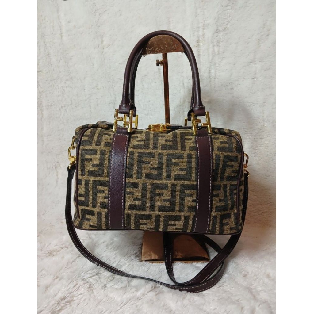 Preloved Second Tas Fendi* Fendoy Zucca Canvas Sling Bag