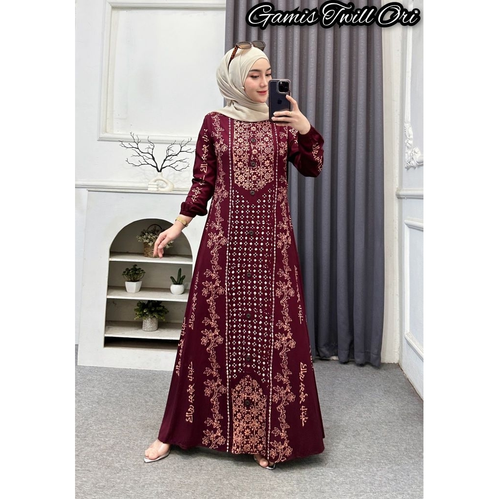 GAMIS TWILL RAYON ORI CANDI MEKAR GAMIS TIE DYE GAMIS TWILL ORI RAYON SUPER