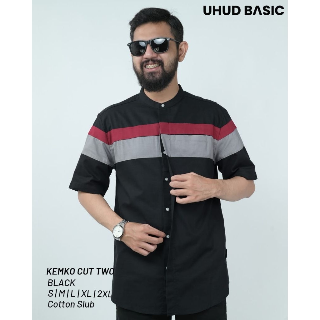 UHUD BASIC - KEMKO CUT 2 Koko Baju Muslim Pria Lengan Pendek Premium
