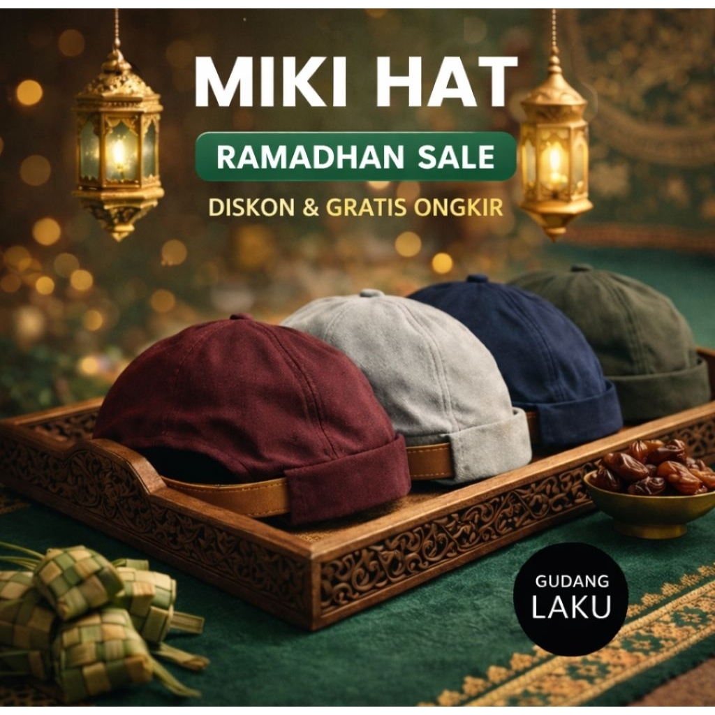Topi Peci Miki Hat /Peci Uas  Premium Peci Brimless Hijrah Alat Solat Pria Mikihat MINHAJ ID
