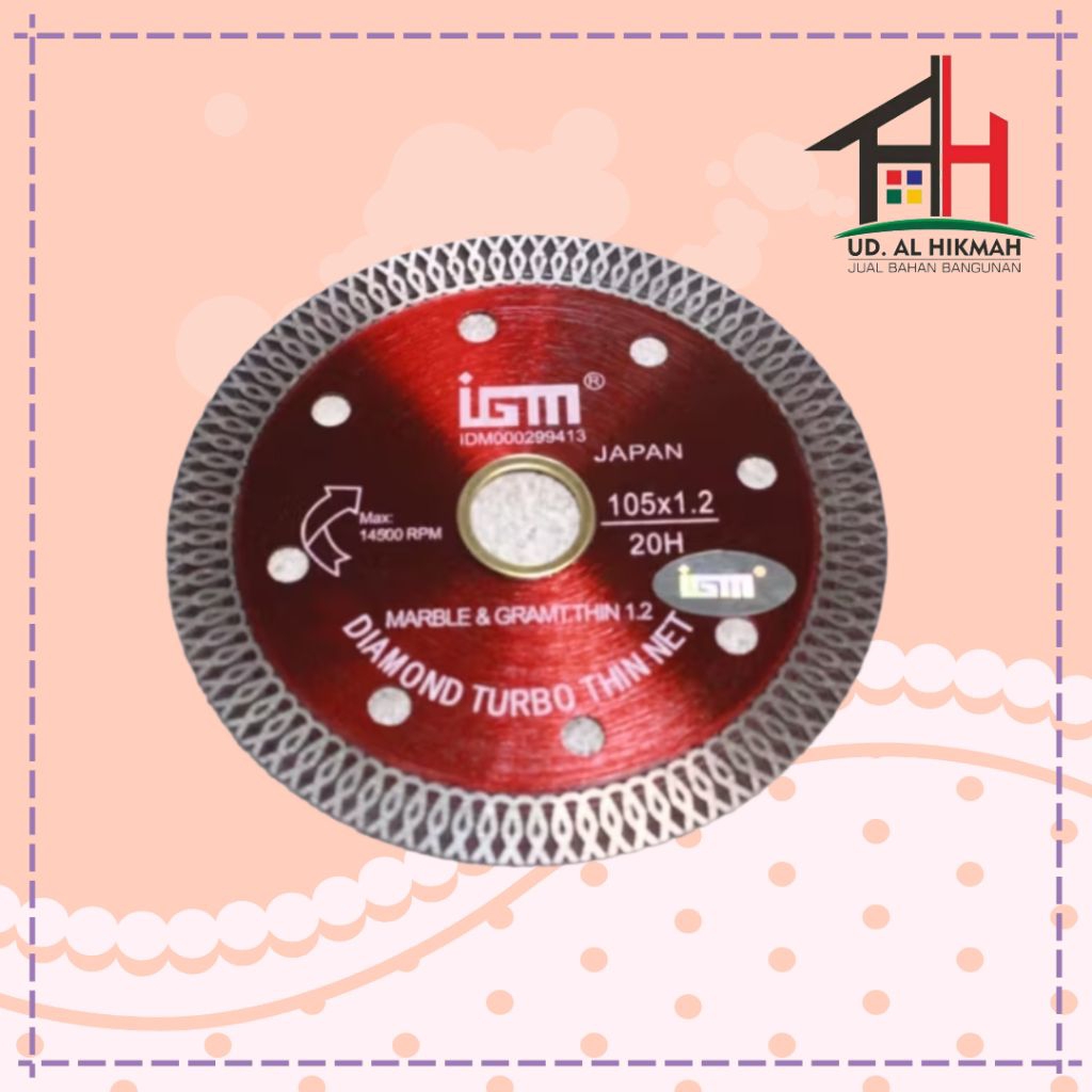 Diamond Wheel Mata Potong Keramik Granit Batu IGM BATIK MERAH Turbo ID-005