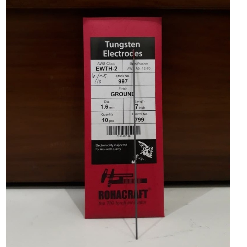 Tungsten Electrodes 1.6 mm 2.4 mm Tungsten Jarum Las Argon Stainless Rohacraft Las Argon Jarum Tungs