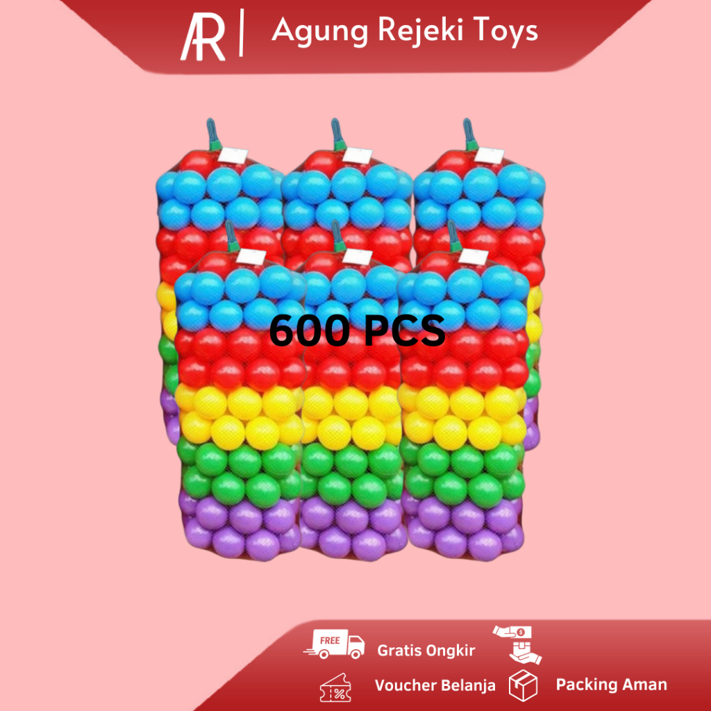(MURAH) Mainan Paket Bola Anak Warna Warni Isi 600 pcs SNI Bola Premium Mandi Bola Tebal
