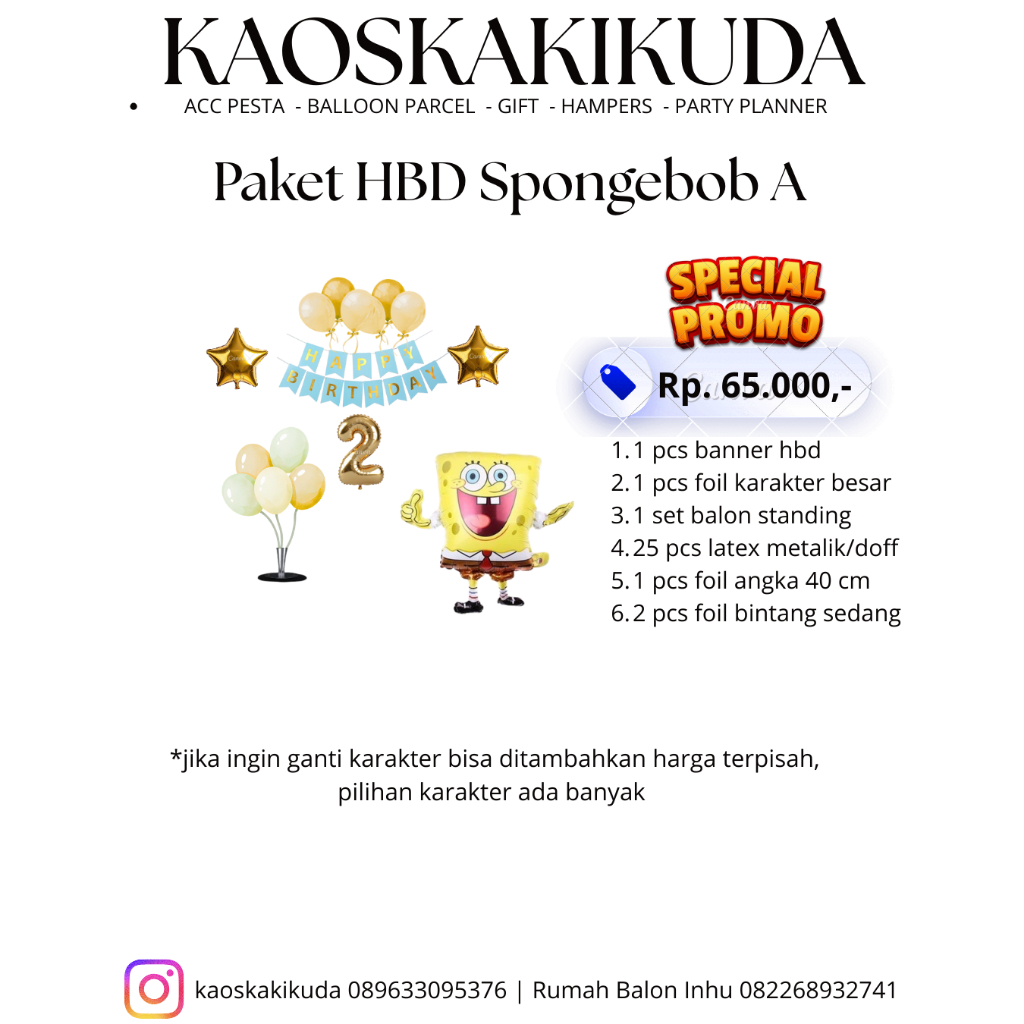Paket Dekorasi Ulang Tahun Spongebob