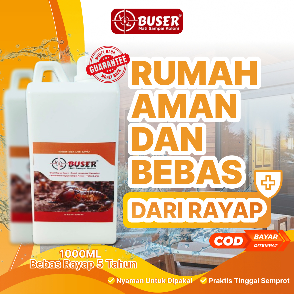 BUSER Refill 1000ml Anti Rayap Ampuh 5 Tahun Proteksi Kayu l  Pembasmi Rayap BUSER 1 Liter Isi Ulang