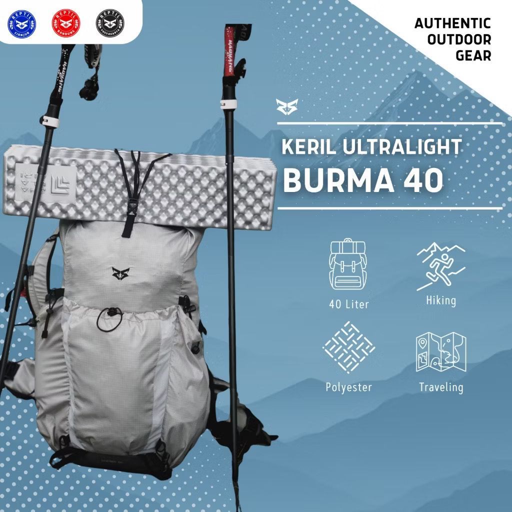 TAS GUNUNG/CARRIER ULTRALIGHT 40L REPTIL ADVENTURE BURMA series