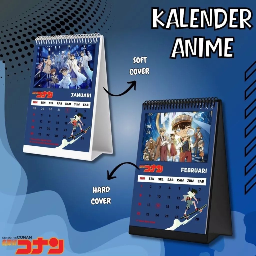 Kalender Meja Anime Detective Conan 2026 A6 – Soft Stand & Hard Stand