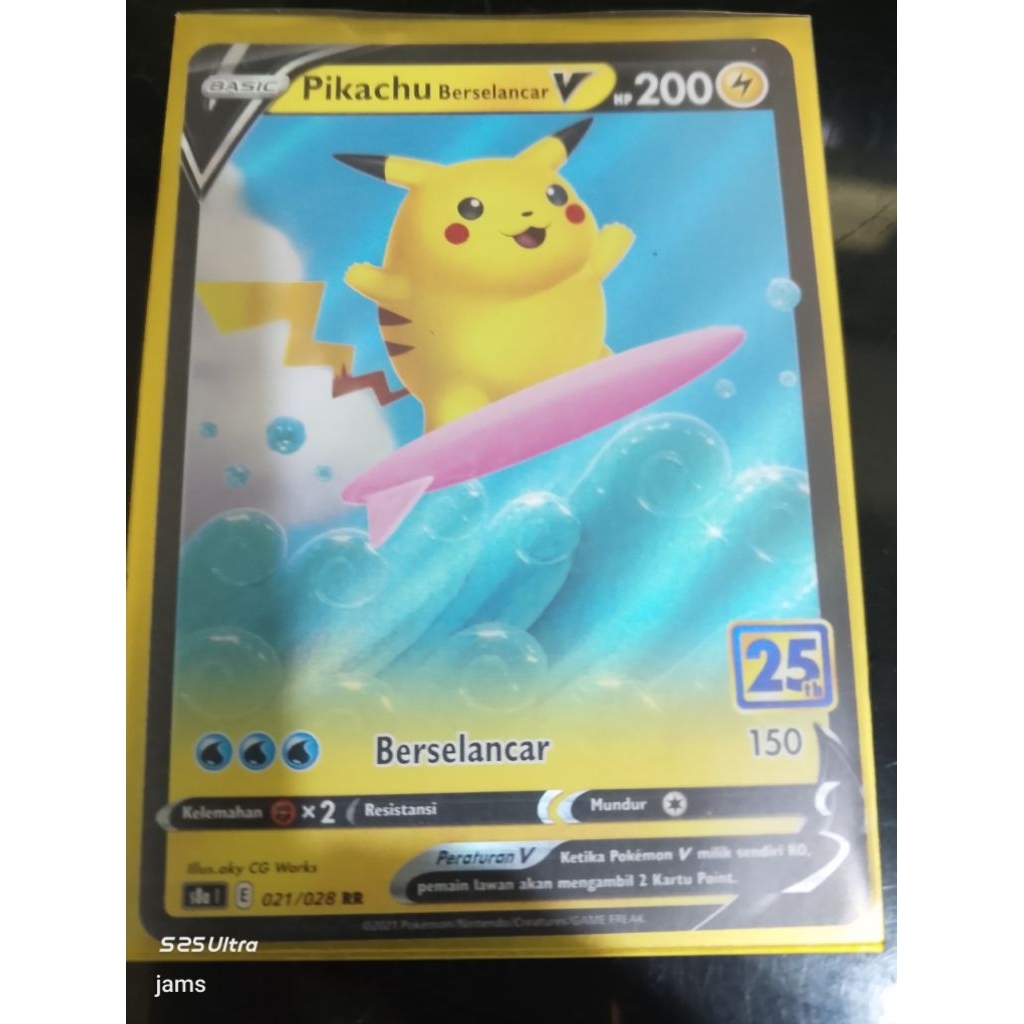 Pokemon Pikachu berselancar V 25th