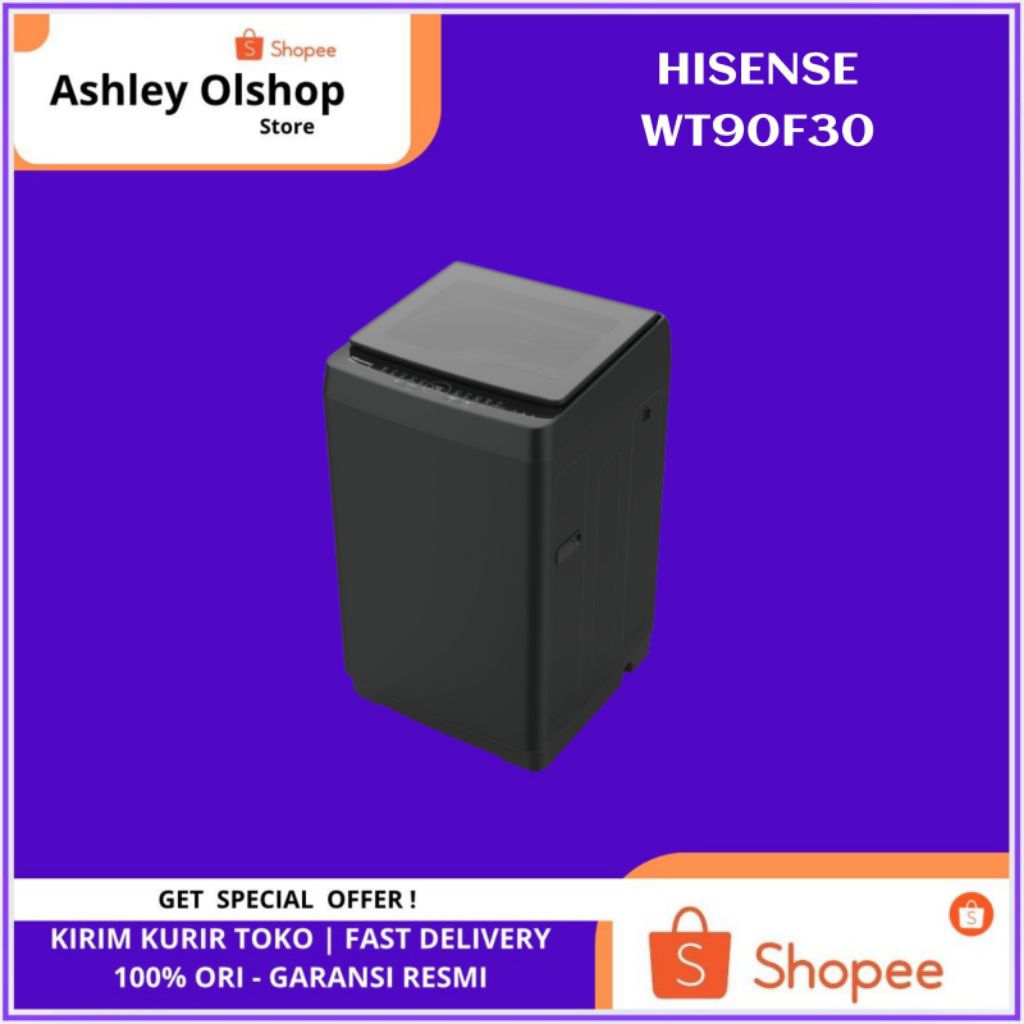Hisense Top Loading Hisense WT90F30 Inverter Mesin Cuci Hisense Inverter WT90F30 kapasitas 9 Kg