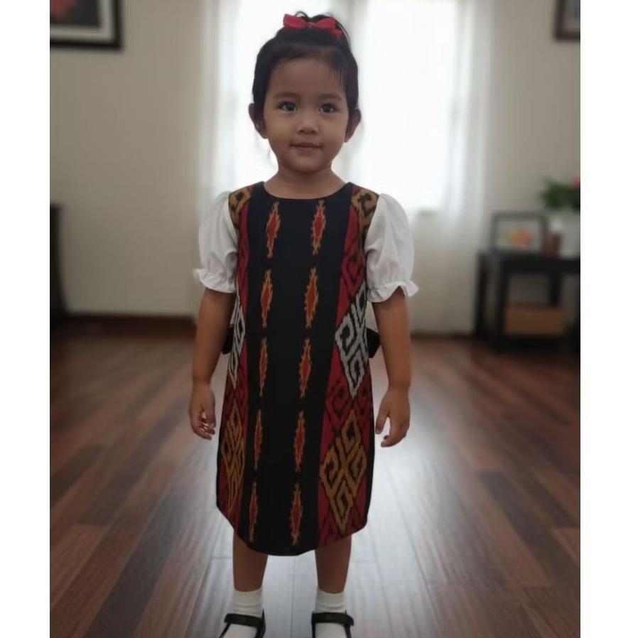 baju dress anak kain tenun Jepara CAHAYA TENUN JEPARA