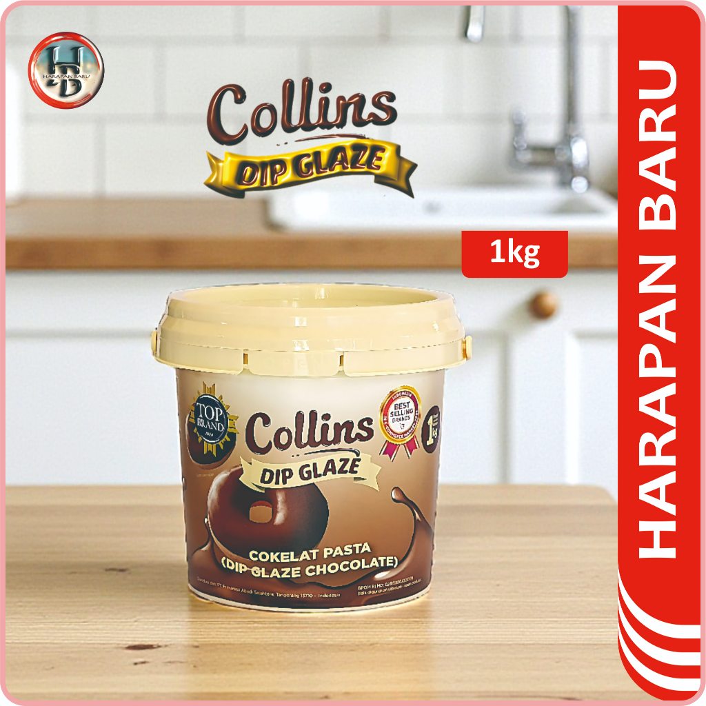 Collins Dip Glaze Coklat 1kg - Harga Grosir - Bahan Kue - Topping dan Dekorasi