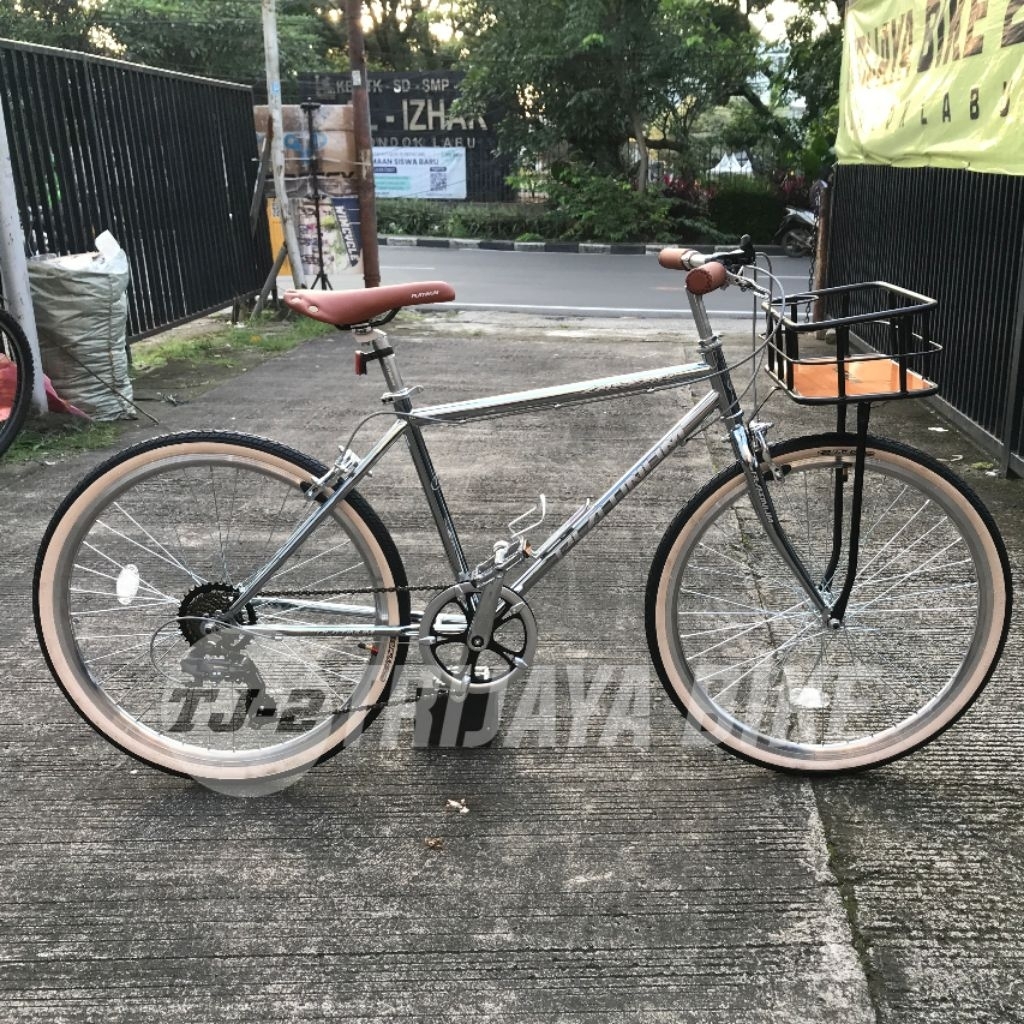 Sepeda 26inch commuter Platinum Laskar Urban city bike kalcer (chrome)