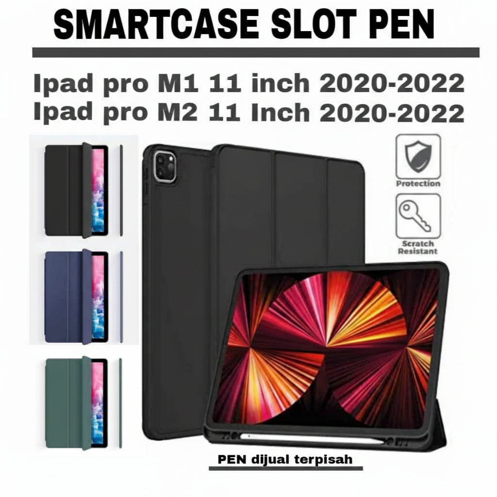 Smartcase Slot Pen Ipad Pro M1 11"inch 2020 2022/Ipad Pro M2 11"Inch 2021/ case ipad pro m1  case ip