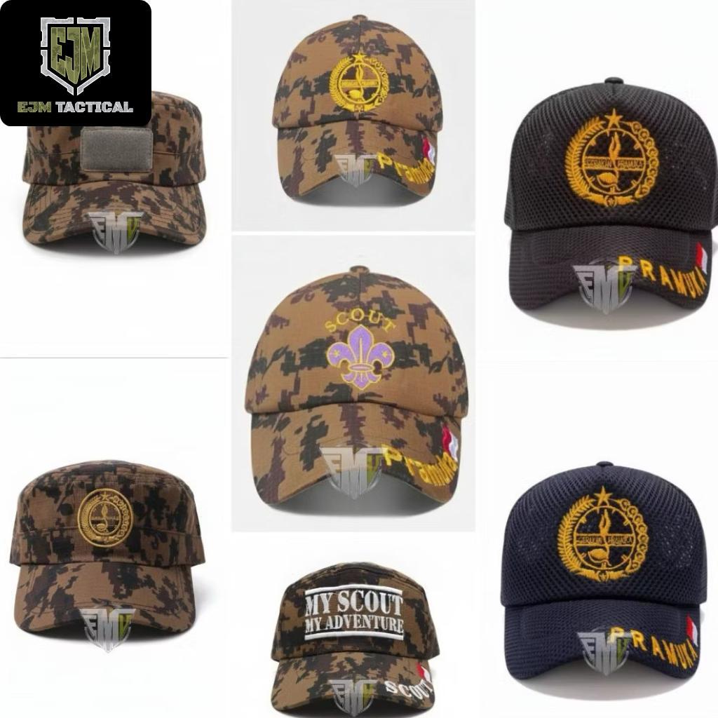 TOPI PET PRAMUKA TOPI LORENG PRAMUKA