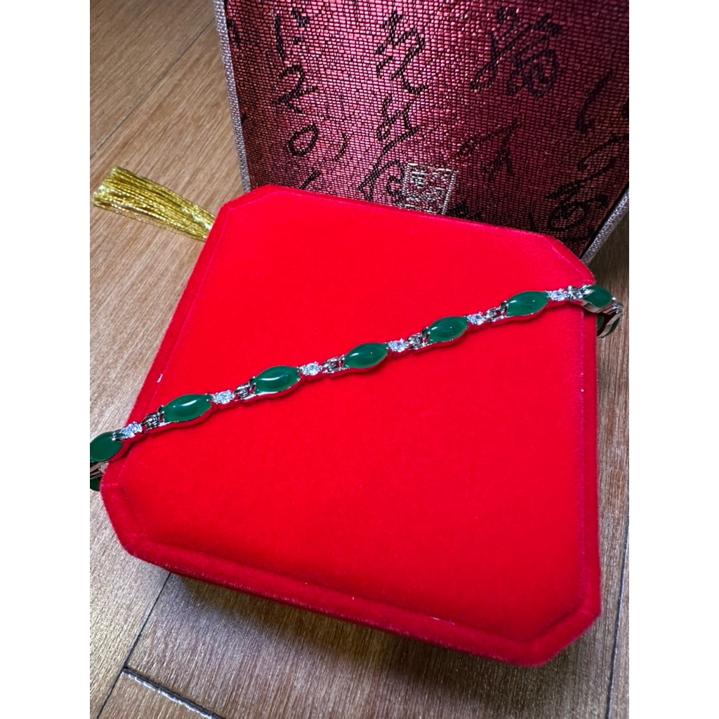 Gelang giok rantai mata mata premium giok cina asli original