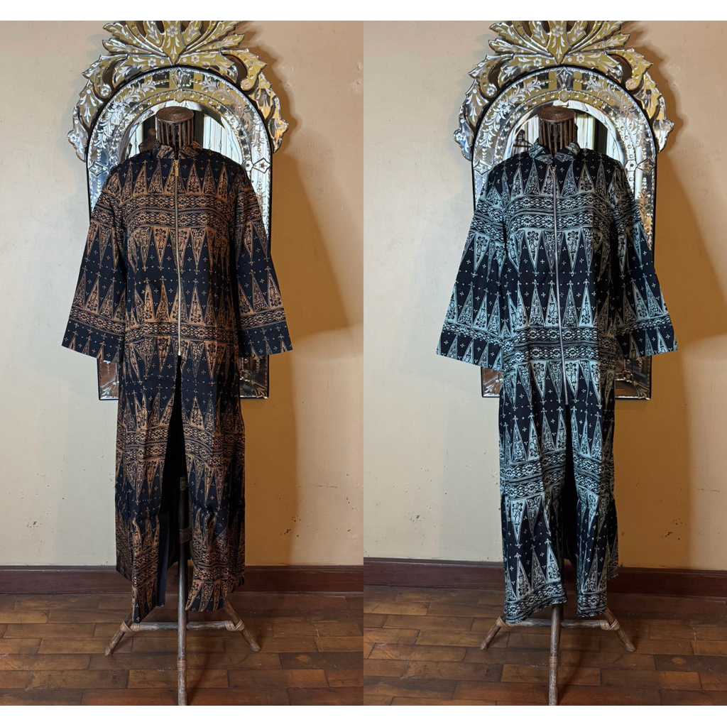 Abaya dress zipper viscos batik cap dian pelangi official pekalongan